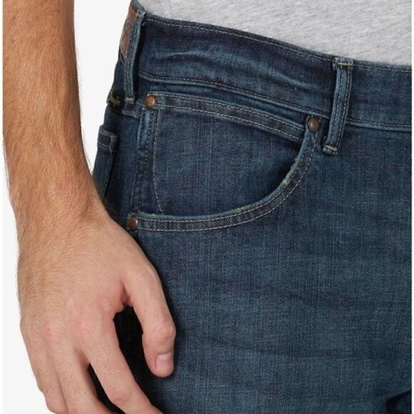 New WRANGLER Men's Wrangler Legacy Straight-Leg Slim Straight Jeans blue 33W/32 - Picture 5 of 8